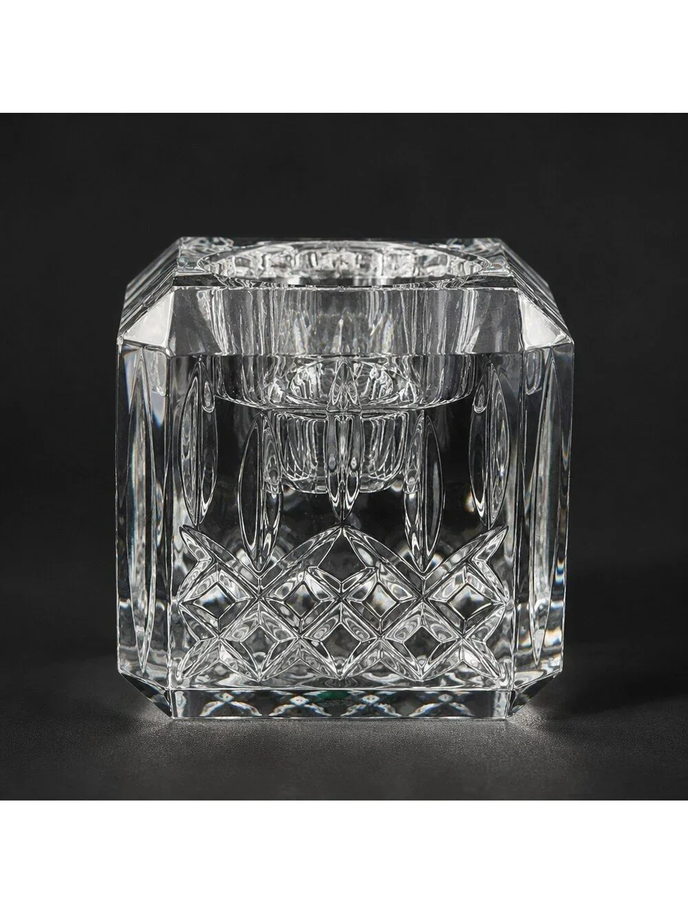 Vintage Waterford Crystal Square Votive Candle Holders Cut Glass 3